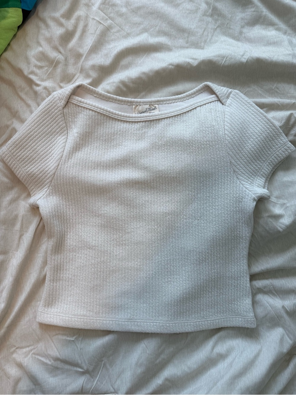 Universal Thread White Ribbed Short Sleeve Tee